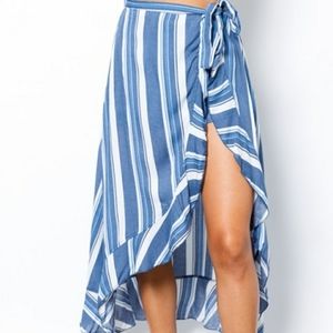 Stripe  Overlay Maxi Skirt
